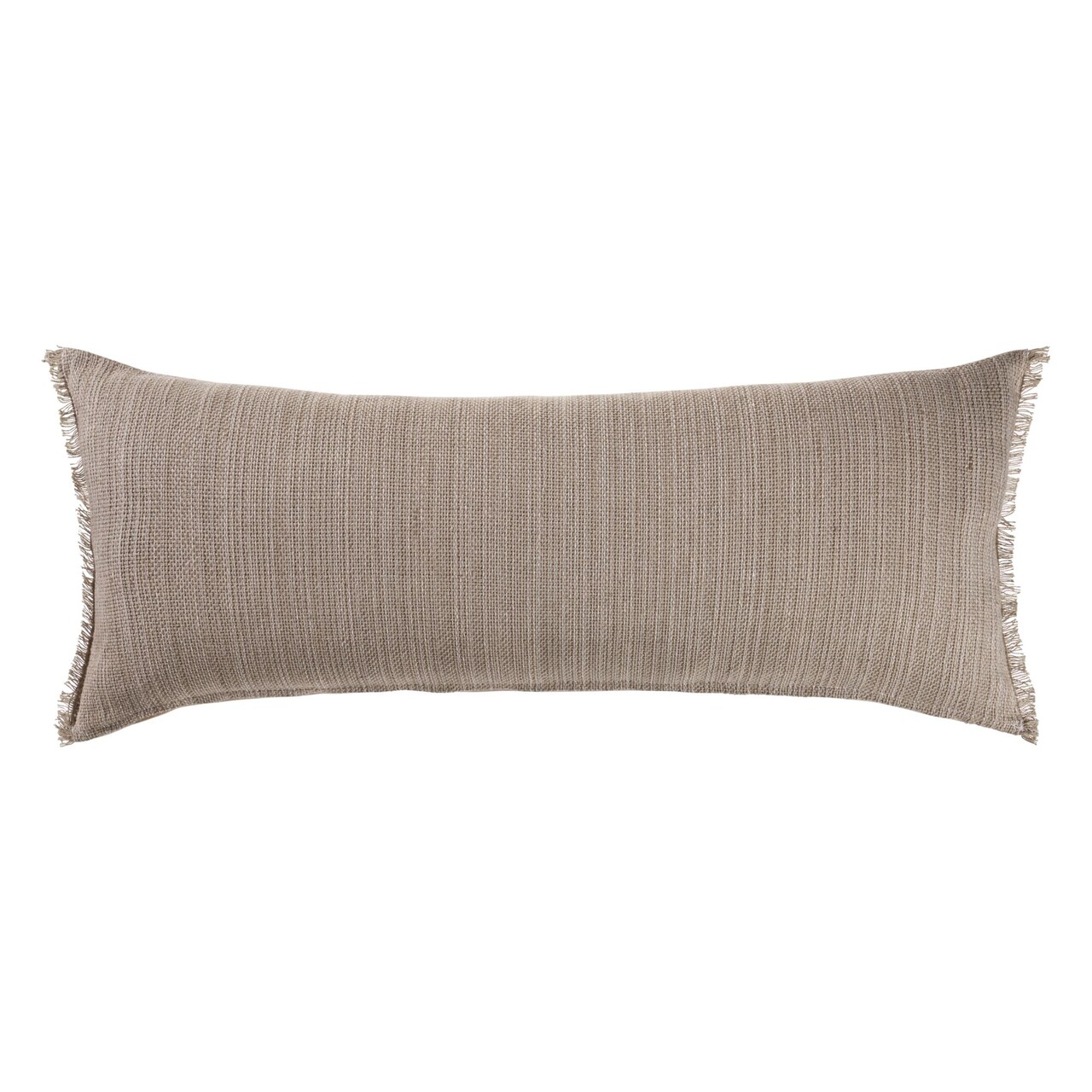 Laddha Home Designs 36" Tan Solid Rectangular Lumbar Throw Pillow